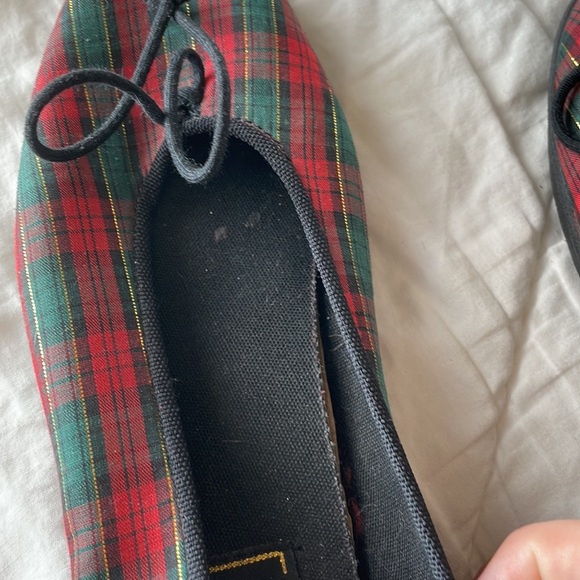 Pair of Plaid Red, Green, and Gold Plaid Keds Flats - Picture 6 of 8
